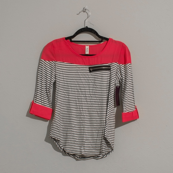 Striped Block Zipper Shirt - Picture 1 of 1